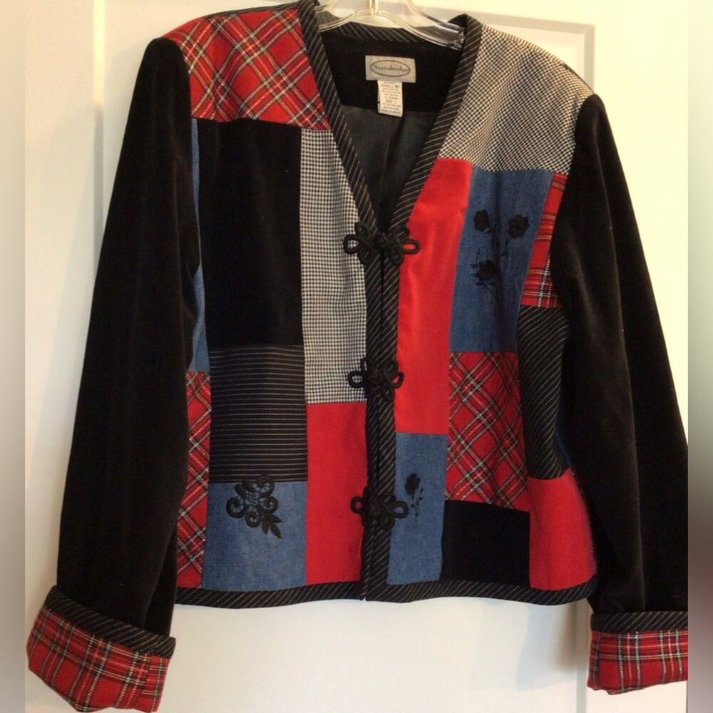 Vintage 90s Stonebridge Patchwork Jacket Shacket … - image 6